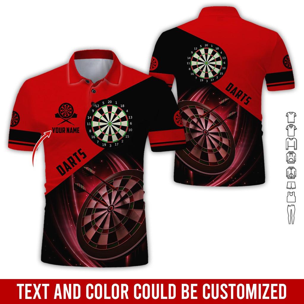 Customized Name Darts Polo Shirt, Dartboard Personalized Name Darts Team Polo Shirt For Men - Perfect Gift For Darts Lovers, Darts Players - Amzanimalsgift