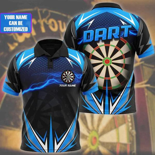 Customized Name Darts Polo Shirt, Darts Thunder Polo Shirt, Personalized Name Polo Shirt For Men - Perfect Gift For DartsLovers, Darts Players - Amzanimalsgift