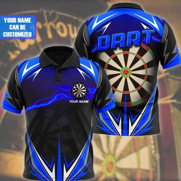 Customized Name Darts Polo Shirt, Darts Thunder Polo Shirt, Personalized Name Polo Shirt For Men - Perfect Gift For DartsLovers, Darts Players - Amzanimalsgift