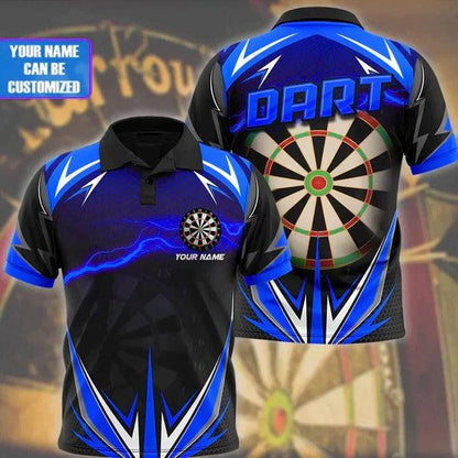 Customized Name Darts Polo Shirt, Darts Thunder Polo Shirt, Personalized Name Polo Shirt For Men - Perfect Gift For DartsLovers, Darts Players - Amzanimalsgift
