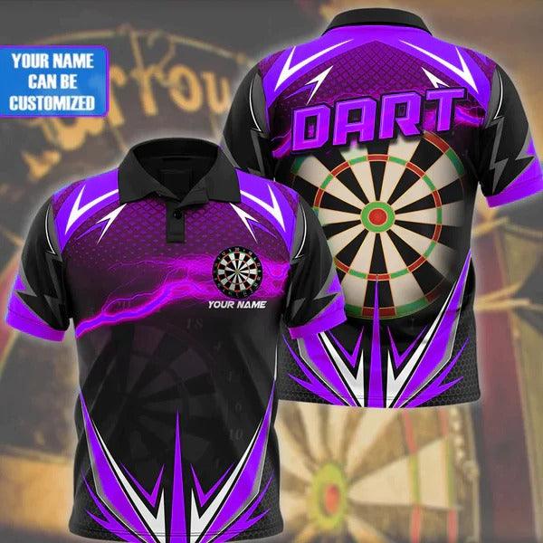 Customized Name Darts Polo Shirt, Darts Thunder Polo Shirt, Personalized Name Polo Shirt For Men - Perfect Gift For DartsLovers, Darts Players - Amzanimalsgift