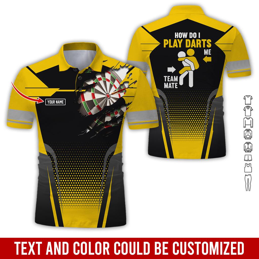 Customized Name Darts Polo Shirt, How Do I Play Darts Personalized Name Uniforms Polo Shirt For Men - Perfect Gift For Darts Lovers, Darts Team Players - Amzanimalsgift