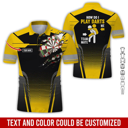 Customized Name Darts Polo Shirt, How Do I Play Darts Personalized Name Uniforms Polo Shirt For Men - Perfect Gift For Darts Lovers, Darts Team Players - Amzanimalsgift