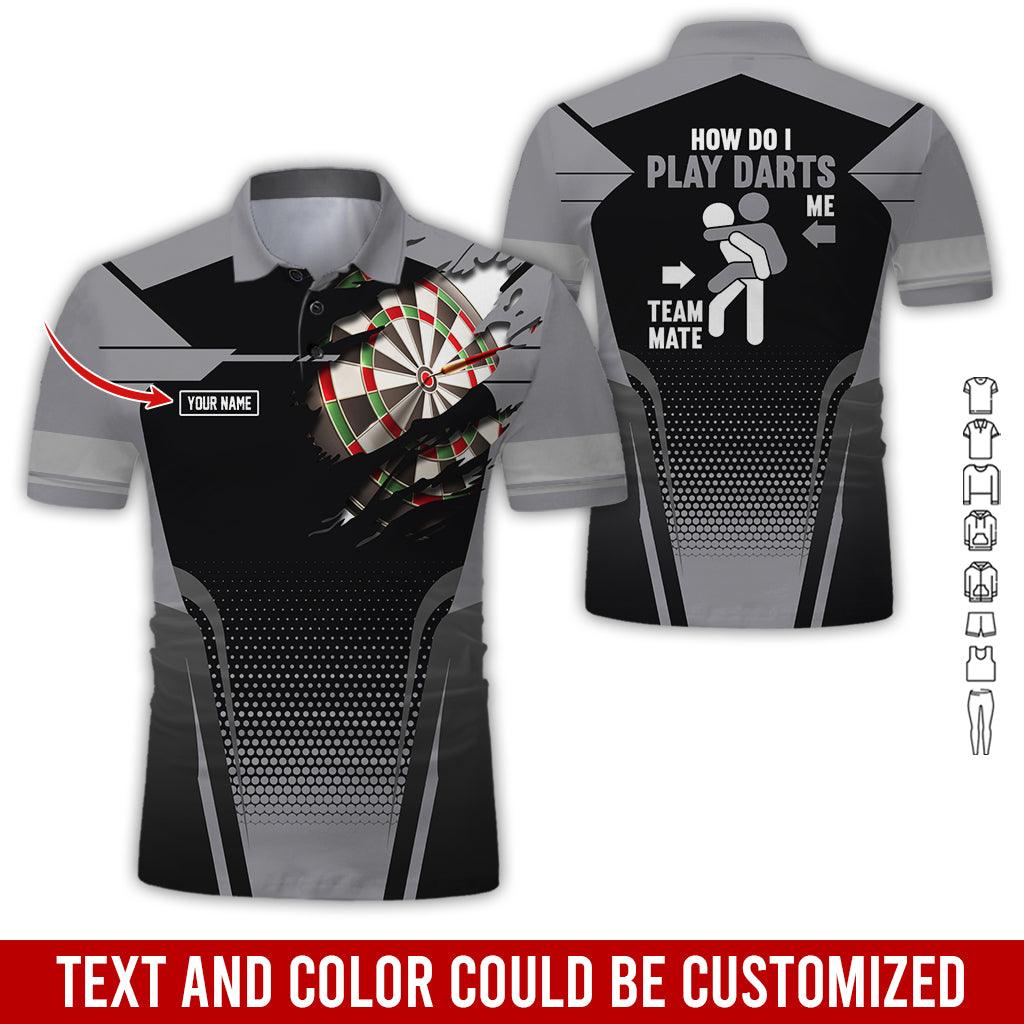 Customized Name Darts Polo Shirt, How Do I Play Darts Personalized Name Uniforms Polo Shirt For Men - Perfect Gift For Darts Lovers, Darts Team Players - Amzanimalsgift