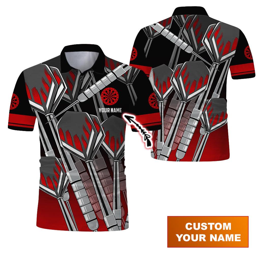 Customized Name Darts Polo Shirt, Personalized Name Darts And Target Uniforms Polo Shirt For Men - Perfect Gift For Darts Lovers, Darts Team Players - Amzanimalsgift