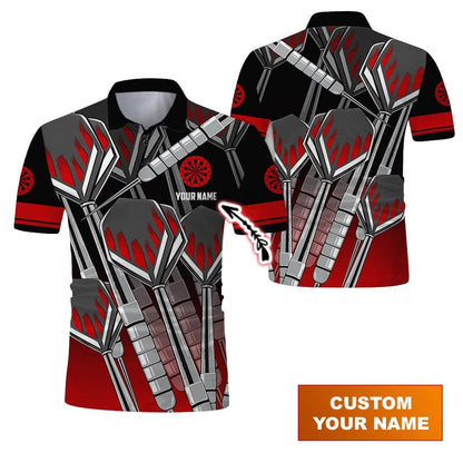 Customized Name Darts Polo Shirt, Personalized Name Darts And Target Uniforms Polo Shirt For Men - Perfect Gift For Darts Lovers, Darts Team Players - Amzanimalsgift