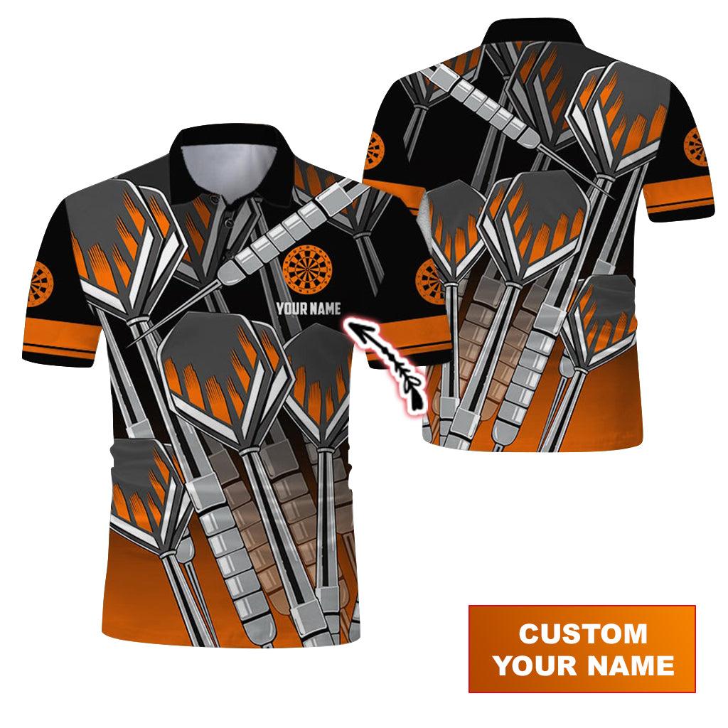 Customized Name Darts Polo Shirt, Personalized Name Darts And Target Uniforms Polo Shirt For Men - Perfect Gift For Darts Lovers, Darts Team Players - Amzanimalsgift