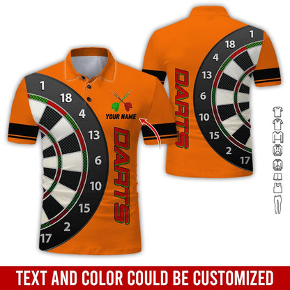 Customized Name Darts Polo Shirt, Personalized Name Darts Is My Love Polo Shirt For Men - Perfect Gift For Darts Lovers, Darts Players - Amzanimalsgift