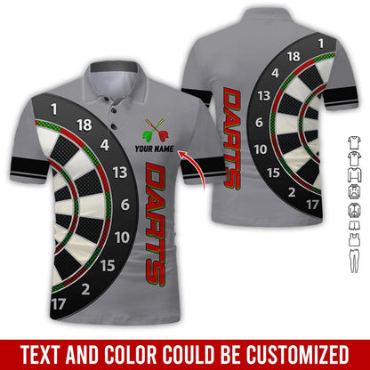 Customized Name Darts Polo Shirt, Personalized Name Darts Is My Love Polo Shirt For Men - Perfect Gift For Darts Lovers, Darts Players - Amzanimalsgift