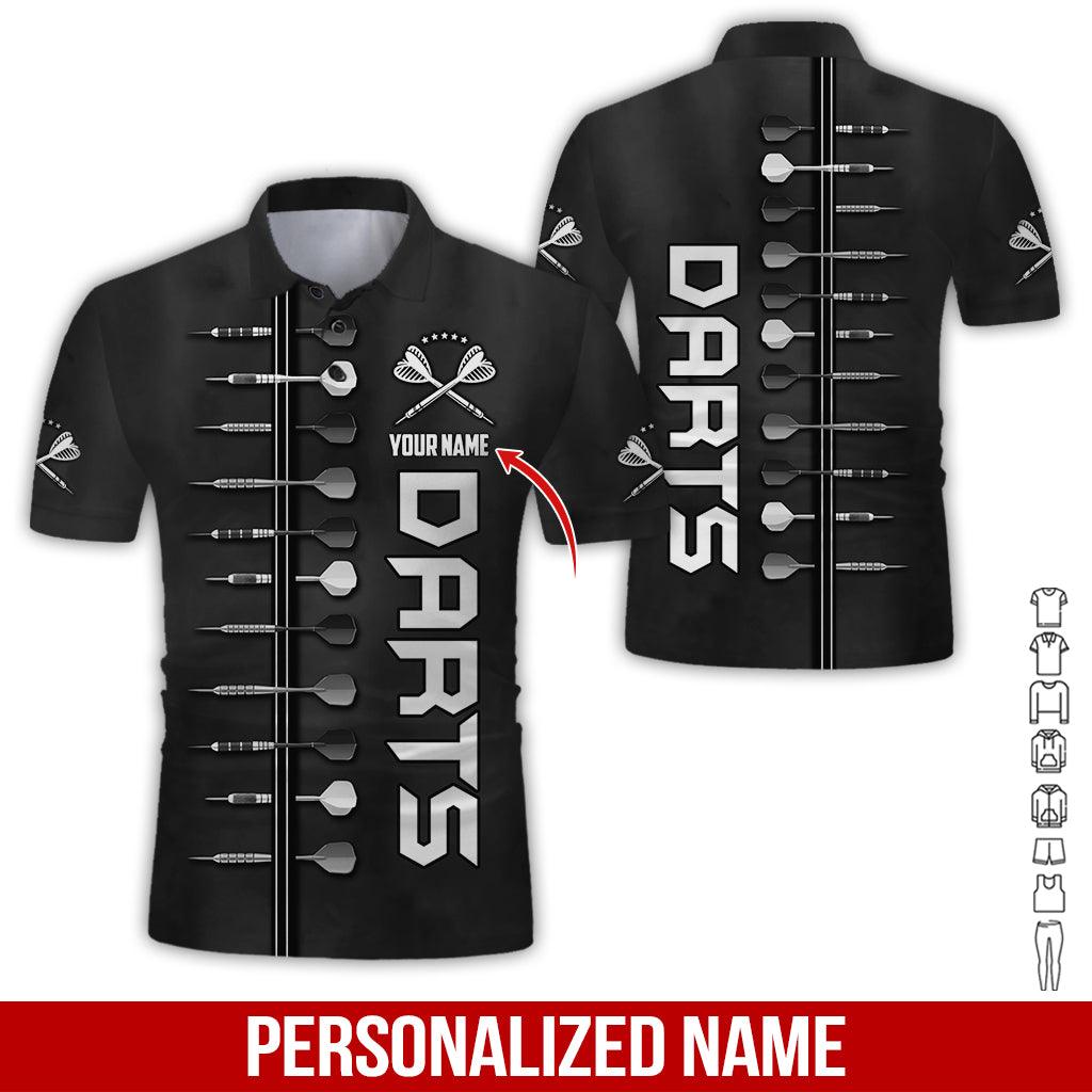Customized Name Darts Polo Shirt, Personalized Name Darts Team Polo Shirt For Men - Perfect Gift For Darts Lovers, Darts Team Players - Amzanimalsgift