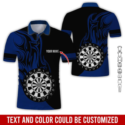 Customized Name Darts Polo Shirt, Personalized Name Darts Team Uniforms Polo Shirt For Men - Perfect Gift For Darts Lovers, Darts Players - Amzanimalsgift