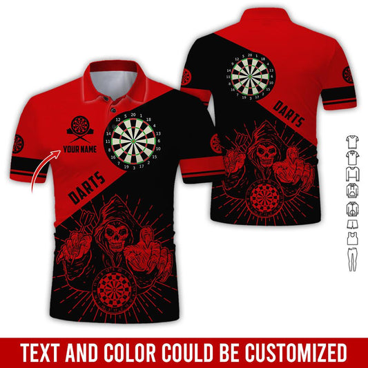 Customized Name Darts Polo Shirt, Personalized Name Death Darts Polo Shirt For Men - Perfect Gift For Darts Lovers, Darts Players - Amzanimalsgift