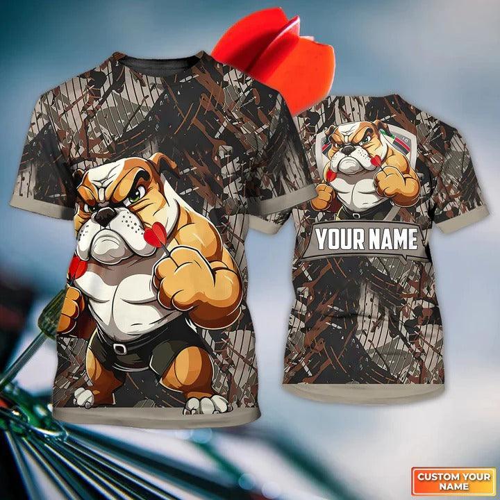 Customized Name Darts T Shirt, Bulldog Darts Personalized Name Darts T Shirt For Men - Gift For Darts Lovers, Darts Team Players, Bulldog Lovers - Amzanimalsgift