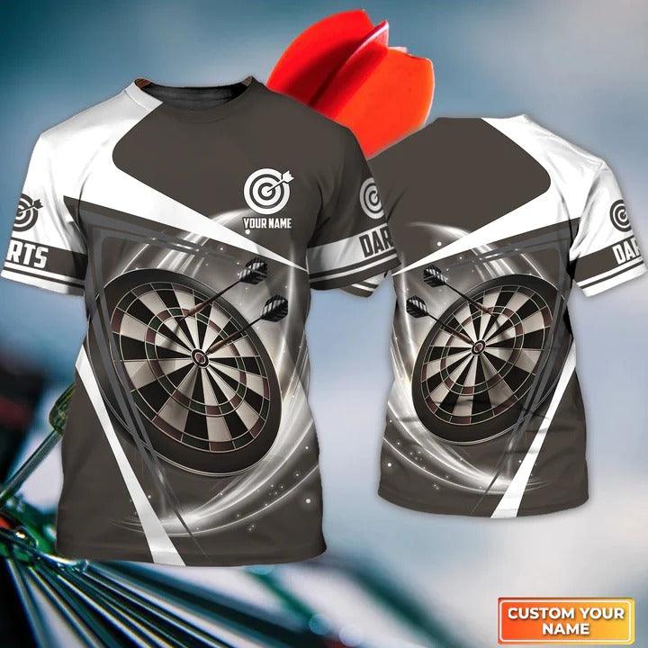 Customized Name Darts T Shirt, Darts Lighting Gray Personalized Name Darts T Shirt For Men - Gift For Darts Lovers, Darts Team Players - Amzanimalsgift