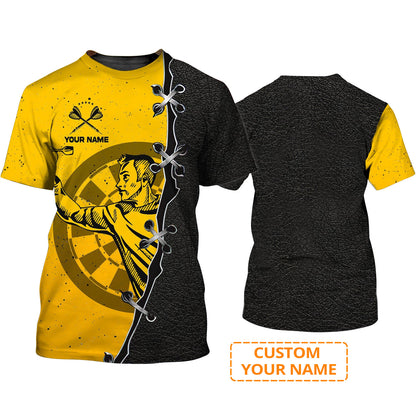 Customized Name Darts T Shirt, Playing Darts Man Personalized Name Darts T Shirt For Men - Perfect Gift For Darts Lovers, Darts Players