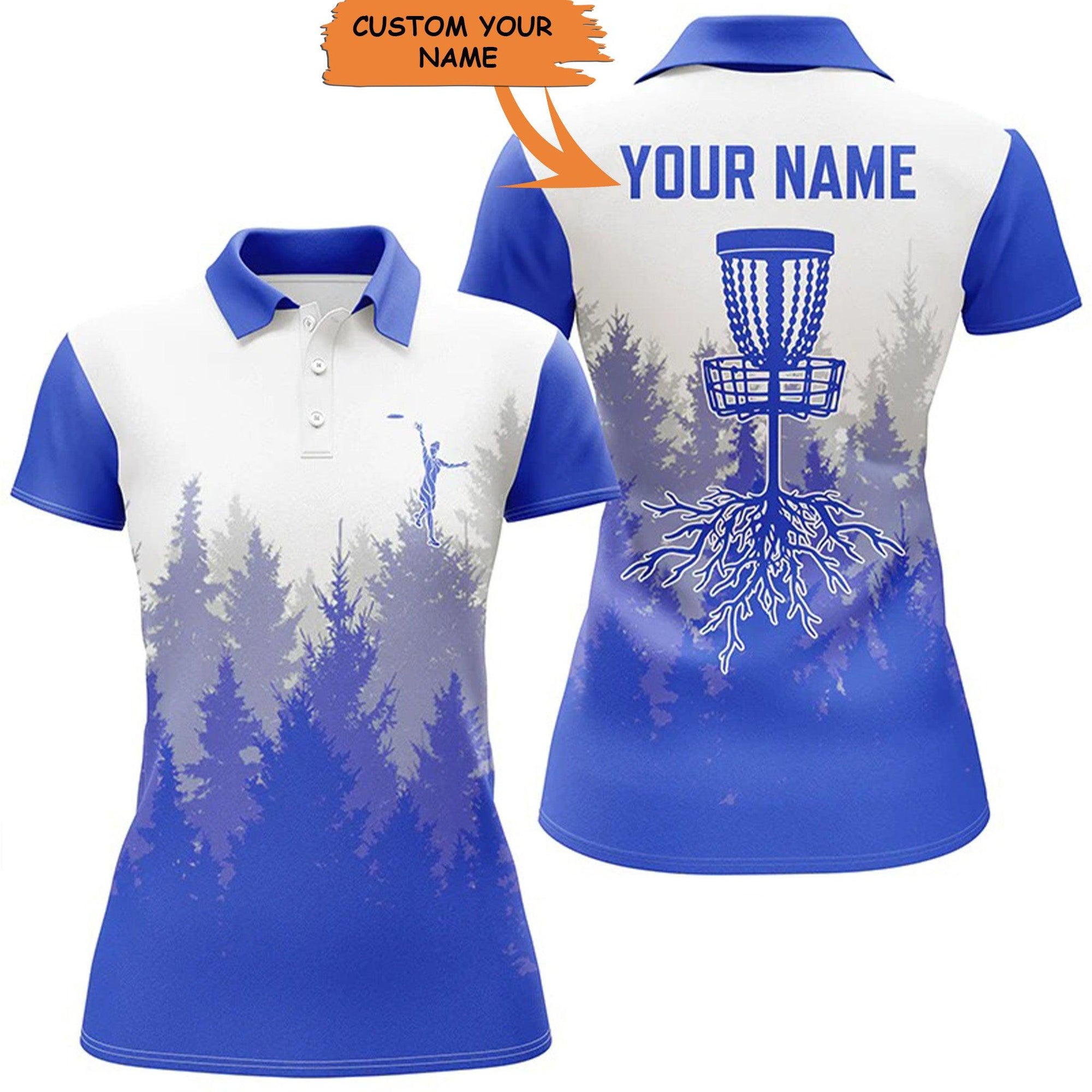 Customized Name Disc Golf Women Polo Shirts, Personalized Disc Golf Hole In The Woods Polo Shirts - Perfect Gift For Ladies, Disc Golf - Amzanimalsgift