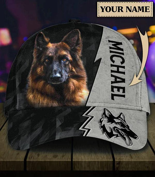 Customized Name German Shepherd Classic Cap, Personalized Name German Shepherd Classic Cap, Dog Hat For Men - Perfect Gift For Dog Lovers - Amzanimalsgift