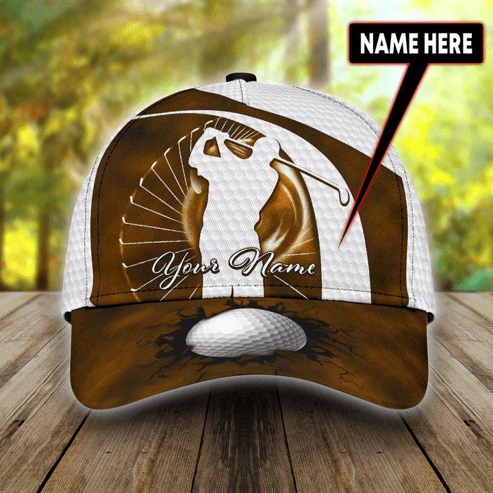 Customized Name Goft Classic Cap, Personalized Name Golf Classic Cap, Golf Brown Color Golf For Men - Perfect Gift For Golf Lovers, Golfers - Amzanimalsgift