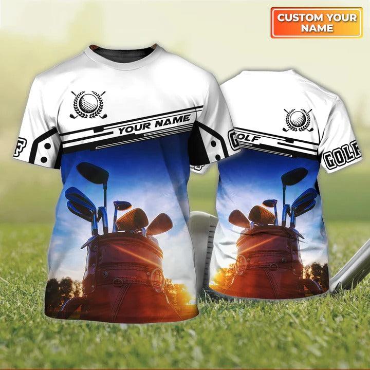 Customized Name Golf T Shirt, Golf Clubs Bag Personalized Name Golf T Shirt For Men - Perfect Gift For Golf Lovers, Golfers - Amzanimalsgift