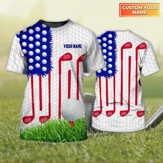 Customized Name Golf T Shirt, Golf Clubs Red Personalized Name Golf T Shirt For Men - Perfect Gift For Golf Lovers, Golfers - Amzanimalsgift