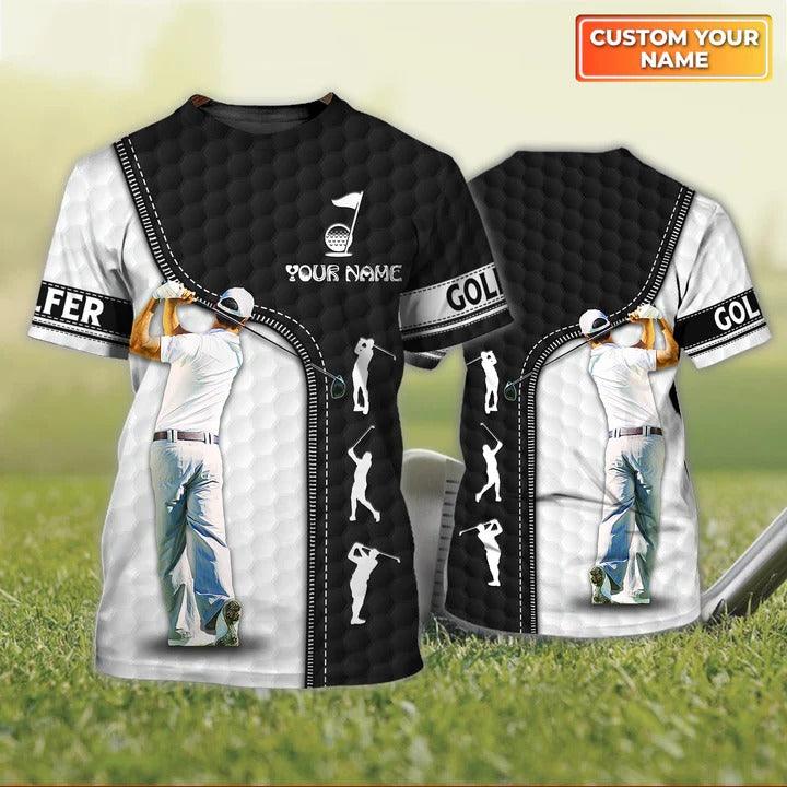 Customized Name Golf T Shirt, Golf Pattern Personalized Name Golf T Shirt For Men - Perfect Gift For Golf Lovers, Golfers - Amzanimalsgift