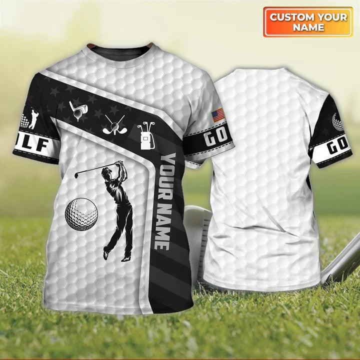 Customized Name Golf T Shirt, Golf White Shirt Personalized Name Golf T Shirt For Men - Perfect Gift For Golf Lovers, Golfers - Amzanimalsgift
