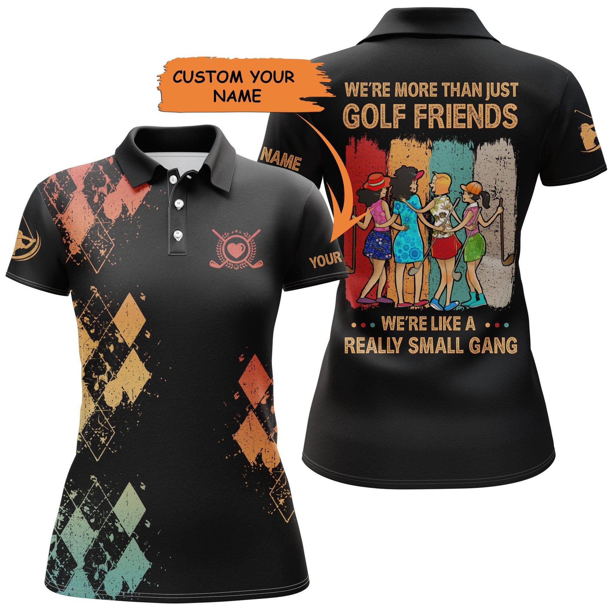 Customized Name Golf Women Polo Shirts, Black Ladies Polo Shirt Personalized We're More Than Just Golf Friends - Perfect Gift For Golfers, Golf Lovers - Amzanimalsgift