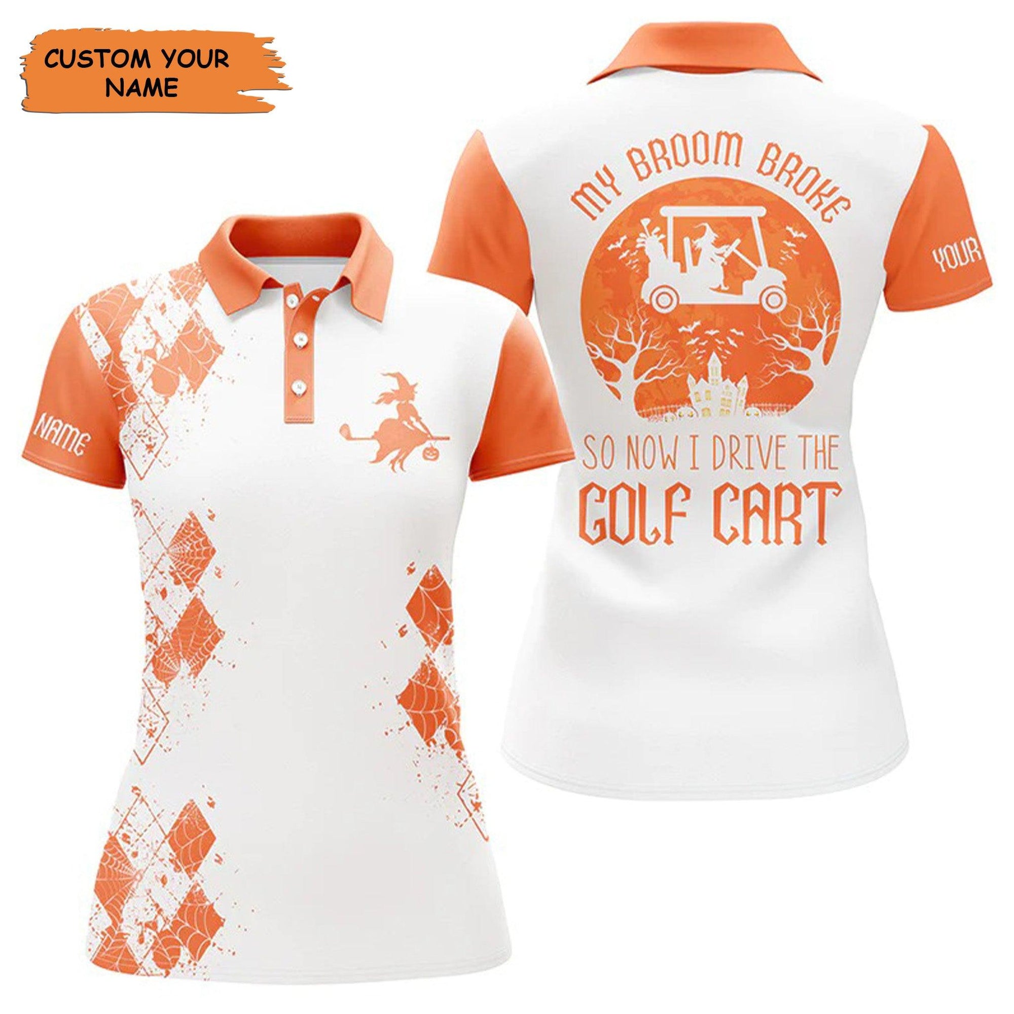 Customized Name Golf Women Polo Shirts, Halloween Golf Personalized I Drive The Golf Cart Golf Polo Shirts - Perfect Gift For Golfers, Golf Lovers - Amzanimalsgift