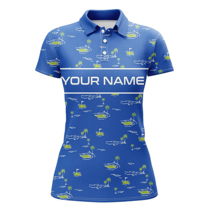 Customized Name Golf Women Polo Shirts, Personalized Golf Course Pattern Tournament Golf Polo Shirts - Perfect Gift For Ladies, Golf Lovers, Golfers - Amzanimalsgift