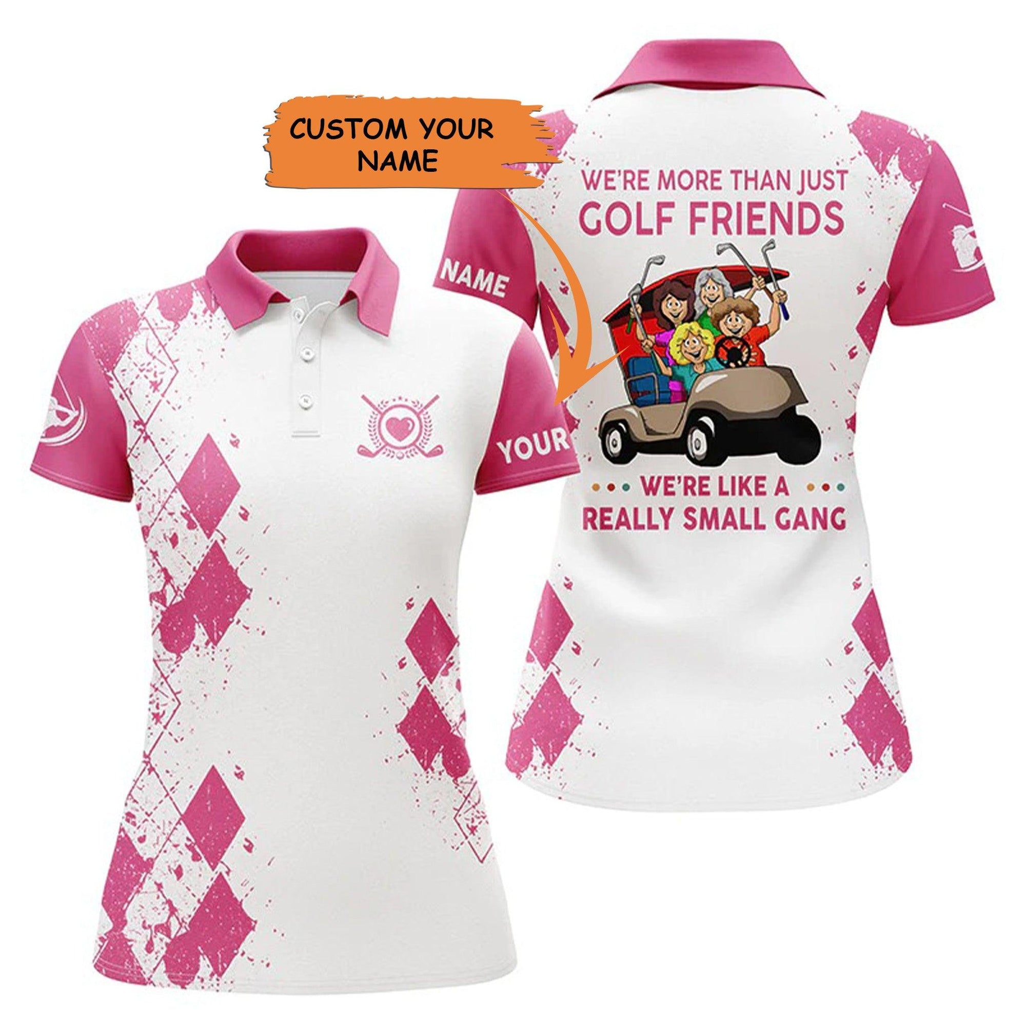 Customized Name Golf Women Polo Shirts, Pink Polo Shirts Personalized We're More Than Just Golf Friends - Perfect Gift For Ladies, Golfers, Golf Lovers - Amzanimalsgift