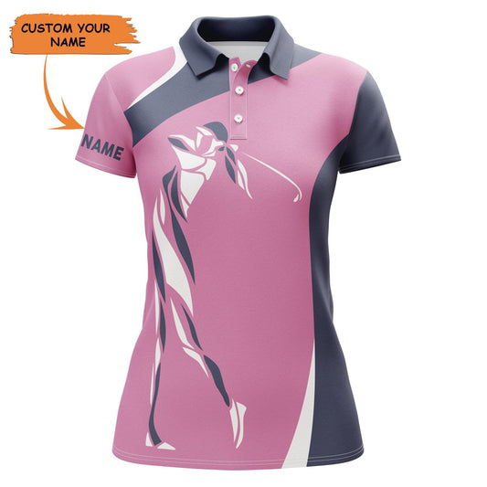 Customized Name Golf Women Polo Shirts, Pink Women Golf Polo Shirts Personalized Unique Golfers Gifts - Perfect Gift For Ladies, Golfers, Golf Lovers - Amzanimalsgift