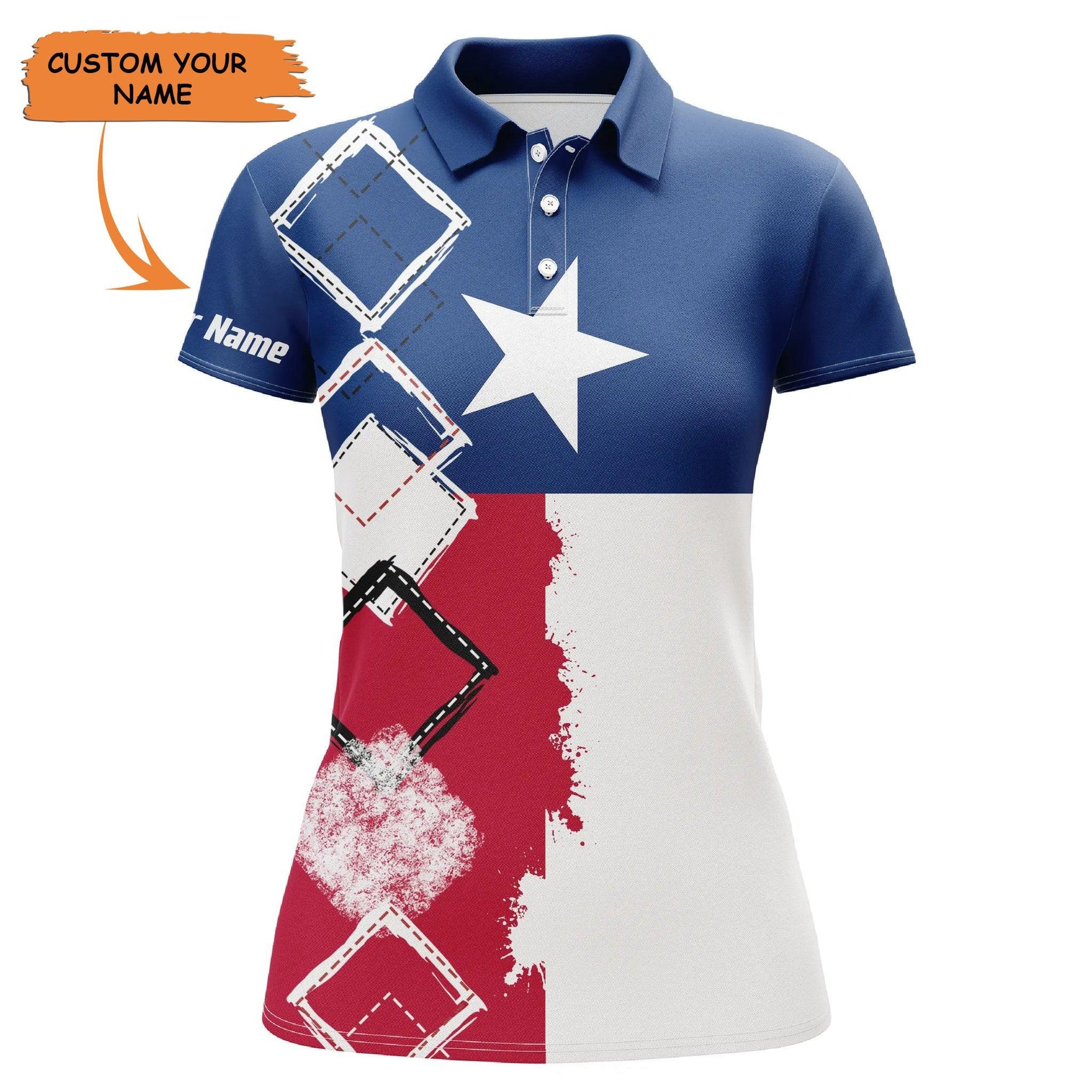 Customized Name Golf Women Polo Shirts, Texas Flag Patriot Personalized Women Golf Polo Shirts - Perfect Gift For Ladies, Golf Lovers, Golfers - Amzanimalsgift