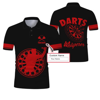 Customized Name Polo Shirt, Darts Whisperer Personalized Name Darts Uniforms Polo Shirt For Men - Perfect Gift For Darts Lovers, Darts Players - Amzanimalsgift