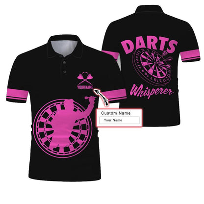 Customized Name Polo Shirt, Darts Whisperer Personalized Name Darts Uniforms Polo Shirt For Men - Perfect Gift For Darts Lovers, Darts Players - Amzanimalsgift