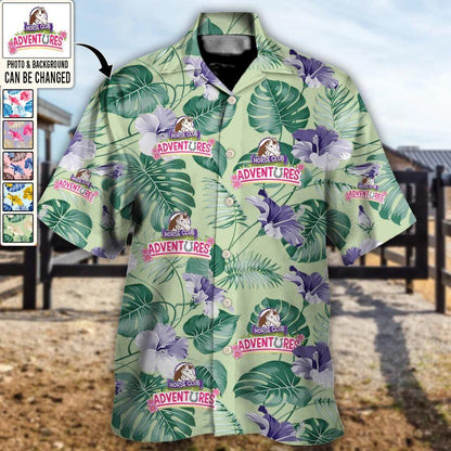 Customized Photo Horse Hawaiian Shirt For Summer - Horse Club You Want Tropical Style Custom Photo Hawaiian Shirt - Perfect Gift For Men, Horse Lovers - Amzanimalsgift