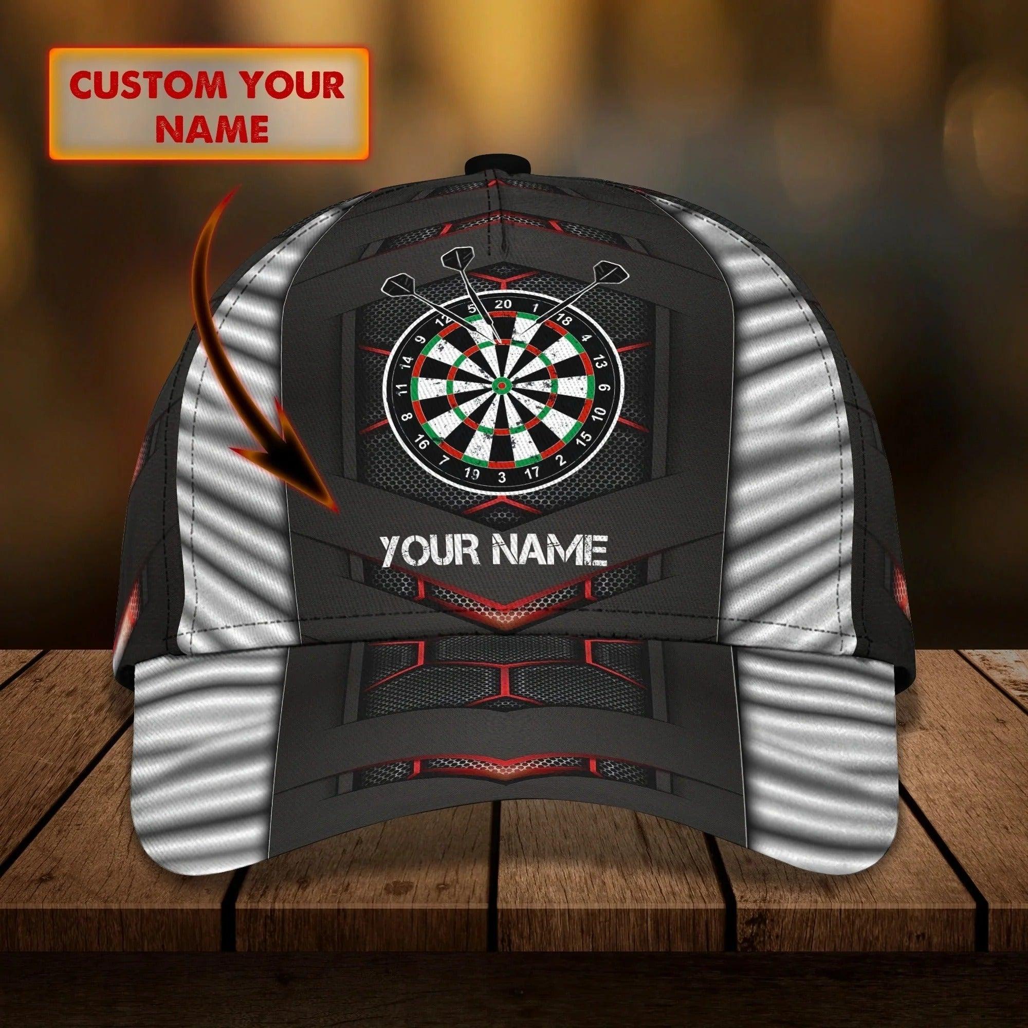 Customized With Name Darts Classic Cap, Personalized Name Dartboard Classic Cap, Darts Hat For Men - Perfect Gift For Darts Lovers, Darts Players - Amzanimalsgift