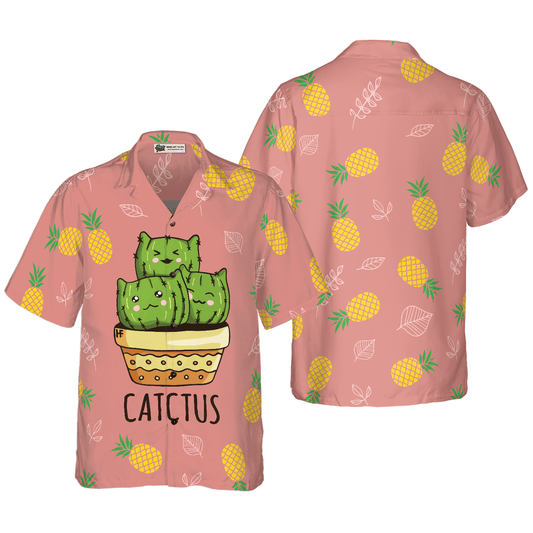 Cute Cactus & Pineapple Aloha Hawaiian Shirt For Summer, Colorful Shirt For Men Women, Perfect Gift For Friend, Team, Family - Amzanimalsgift
