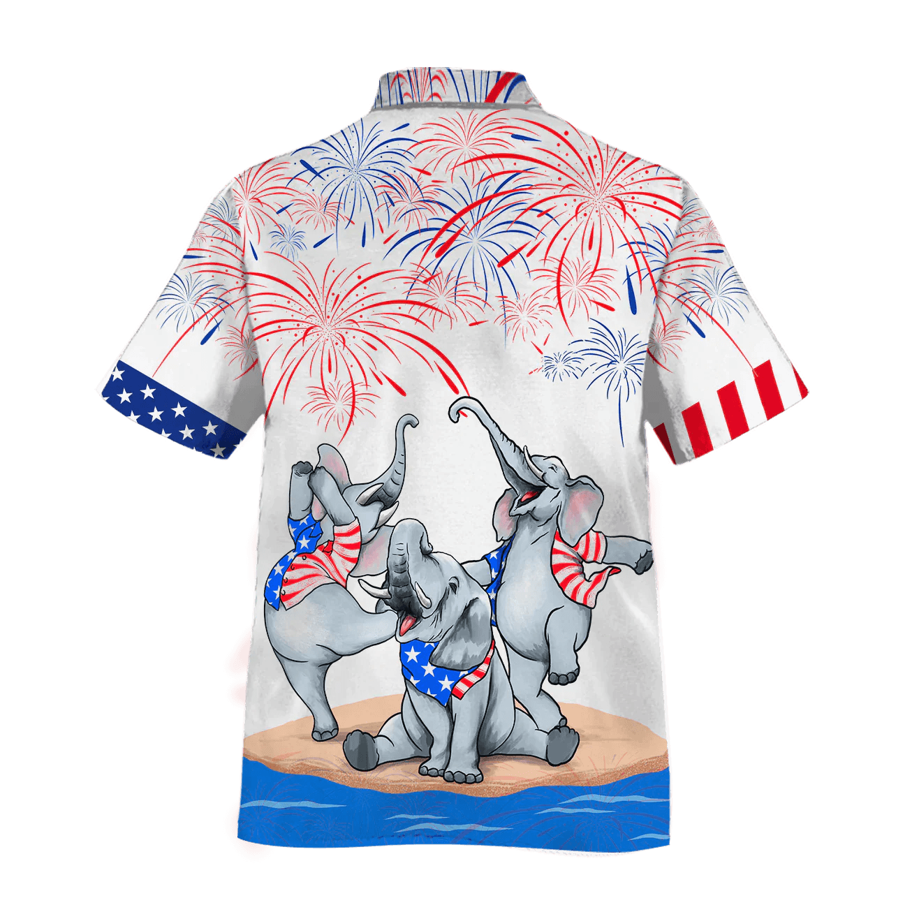 Cute Elephant American Aloha Hawaiian Shirts For Summer, Happy Independence Day Is Coming Aloha Hawaiian Shirt For Men Women, Elephant Lover, 4th July - Amzanimalsgift