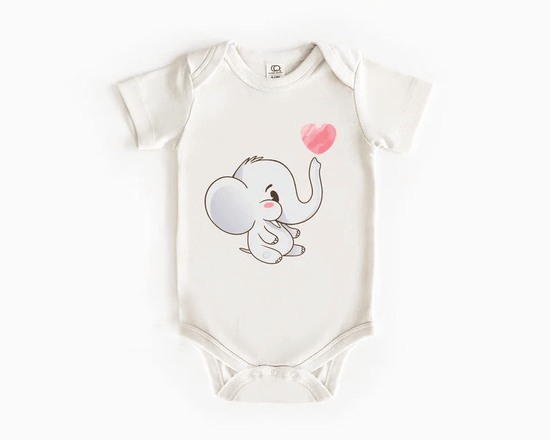 Cute Elephant Baby Onesies, Cute Bodysuit, Baby Shower Gift, Newborn Onesies - Perfect Gift For Baby, Baby Gift Onesie - Amzanimalsgift