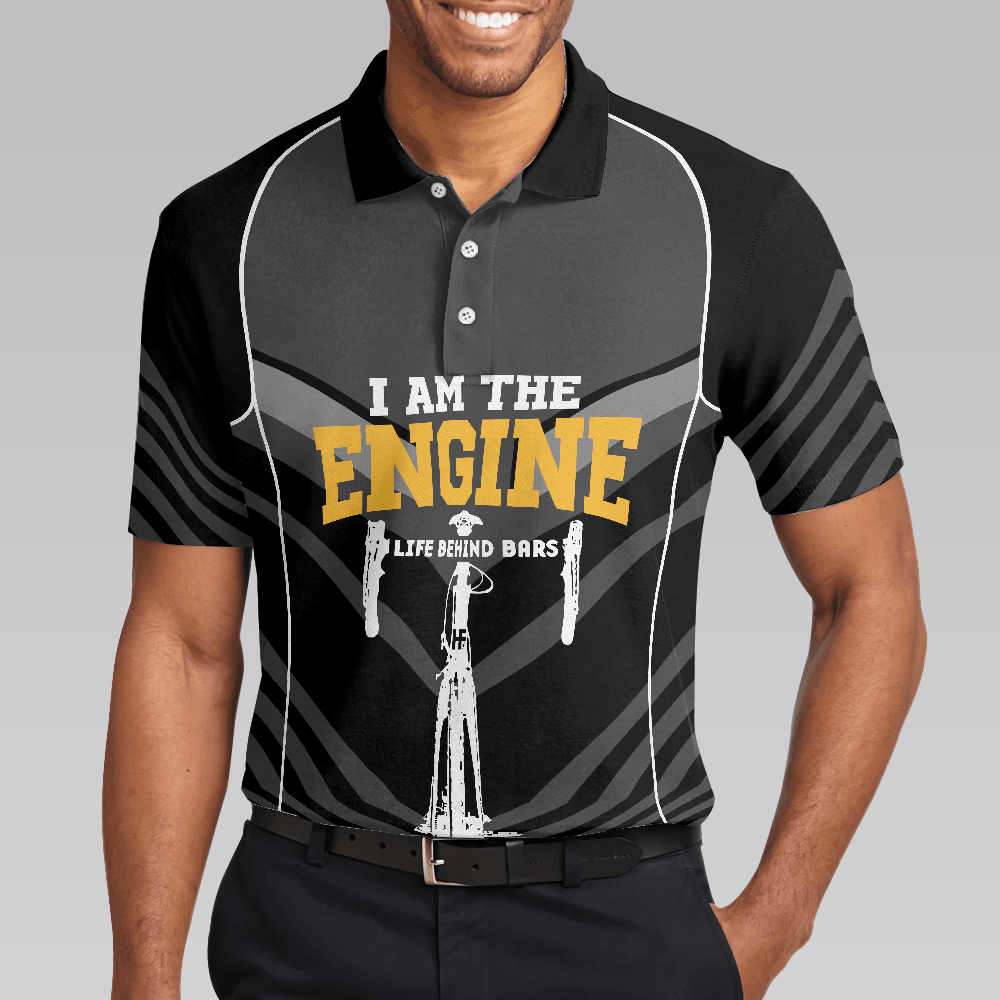 Cycling Men Polo Shirt - I Am The Engine Cycling Polo Shirt, Skeleton Cyclist Polo Shirt, Best Cycling Shirt For Men - Amzanimalsgift