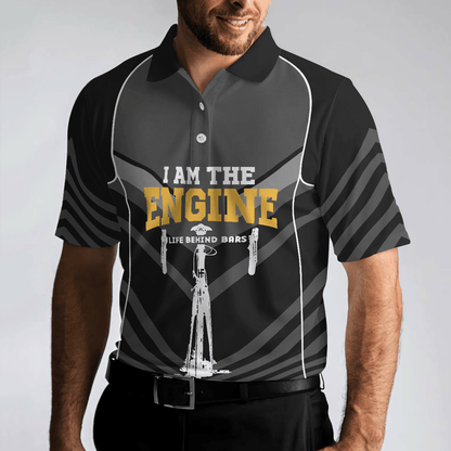 Cycling Men Polo Shirt - I Am The Engine Cycling Polo Shirt, Skeleton Cyclist Polo Shirt, Best Cycling Shirt For Men - Amzanimalsgift