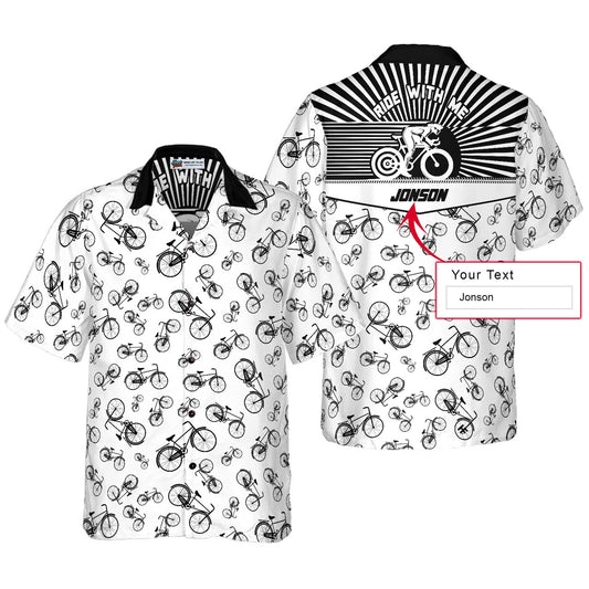 Cycling Ride Custom Name Hawaiian Shirt, Cycling Ride With Me, Personalized Colorful Summer Aloha Shirt For Men Women, Perfect Gift For Friend - Amzanimalsgift