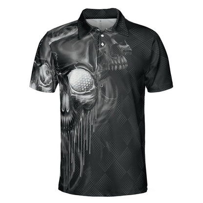 Men Golf Polo Shirt - Scary Skull Golf Men Polo Shirt, Golf Shut Up Shirt Design For Men, Best Halloween Golf Gift For Men, Golfers