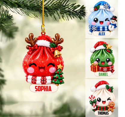 Personalized Dumpling Christmas Ornament, Kawaii Bao Bun Holiday Mascot, Custom Ornament Christmas Gift, Keychain Christmas, Car Christmas Ornament