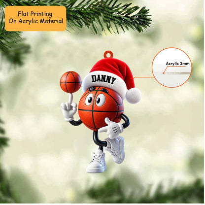 Personalized Basketball Christmas Ornament, Basketball Playing Christmas, Custom Ornament Christmas Gift, Keychain Basketball, Car Ornament Basketball