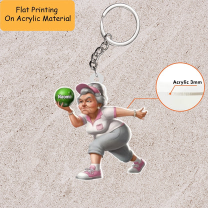 Personalized Funny Bowling Ornament, Bowling Christmas Keychain, Car Ornament, Christmas Ornament Gifts