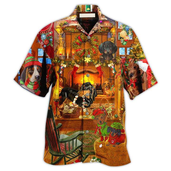 Dachshund Aloha Hawaii Shirt - Dachshund Dogs Love Home Love Christmas Hawaiian Shirt For Summer - Perfect Gift For Dog Lovers, Friend, Family - Amzanimalsgift