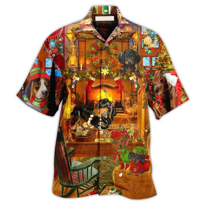 Dachshund Aloha Hawaii Shirt - Dachshund Dogs Love Home Love Christmas Hawaiian Shirt For Summer - Perfect Gift For Dog Lovers, Friend, Family - Amzanimalsgift