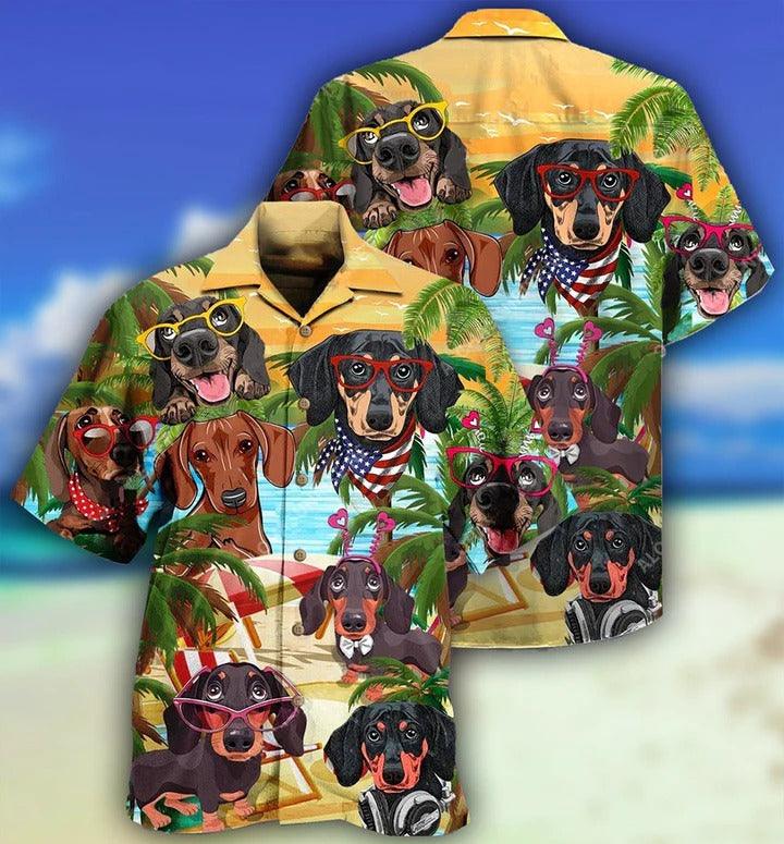 Dachshund Aloha Hawaii Shirt - Dachshund Hawaii Beach Hawaiian Shirt For Summer - Perfect Gift For Dog Lovers, Friend, Family - Amzanimalsgift