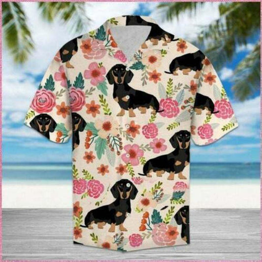 Dachshund Aloha Hawaiian Shirt - Dachshund Sweet Hawaiian Shirt, Tropical Flower Shirt For Men & Women, Dachshund Lover - Amzanimalsgift